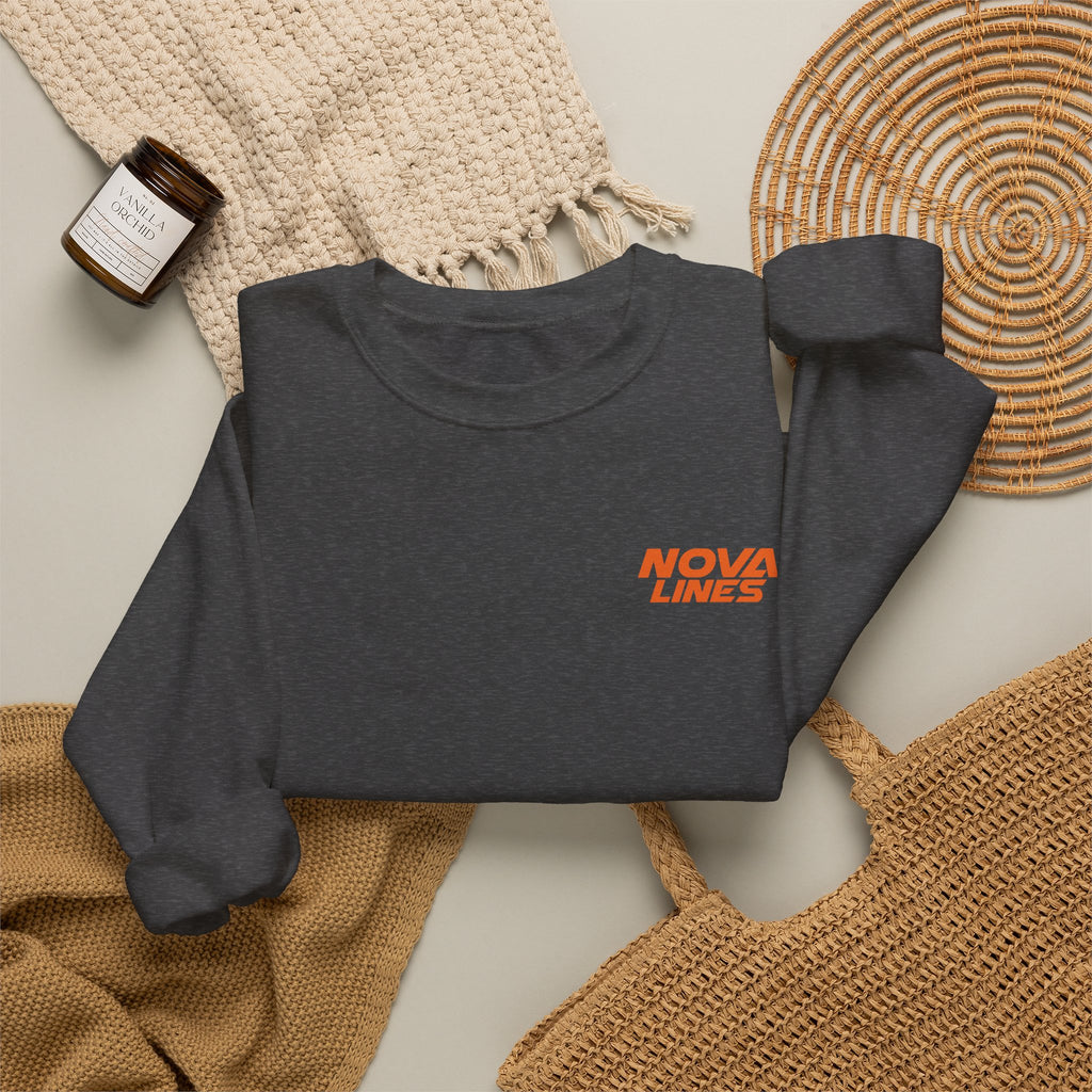Nova Lines Crewneck Sweatshirt — Branded Logo Pullover (Drive to Success)