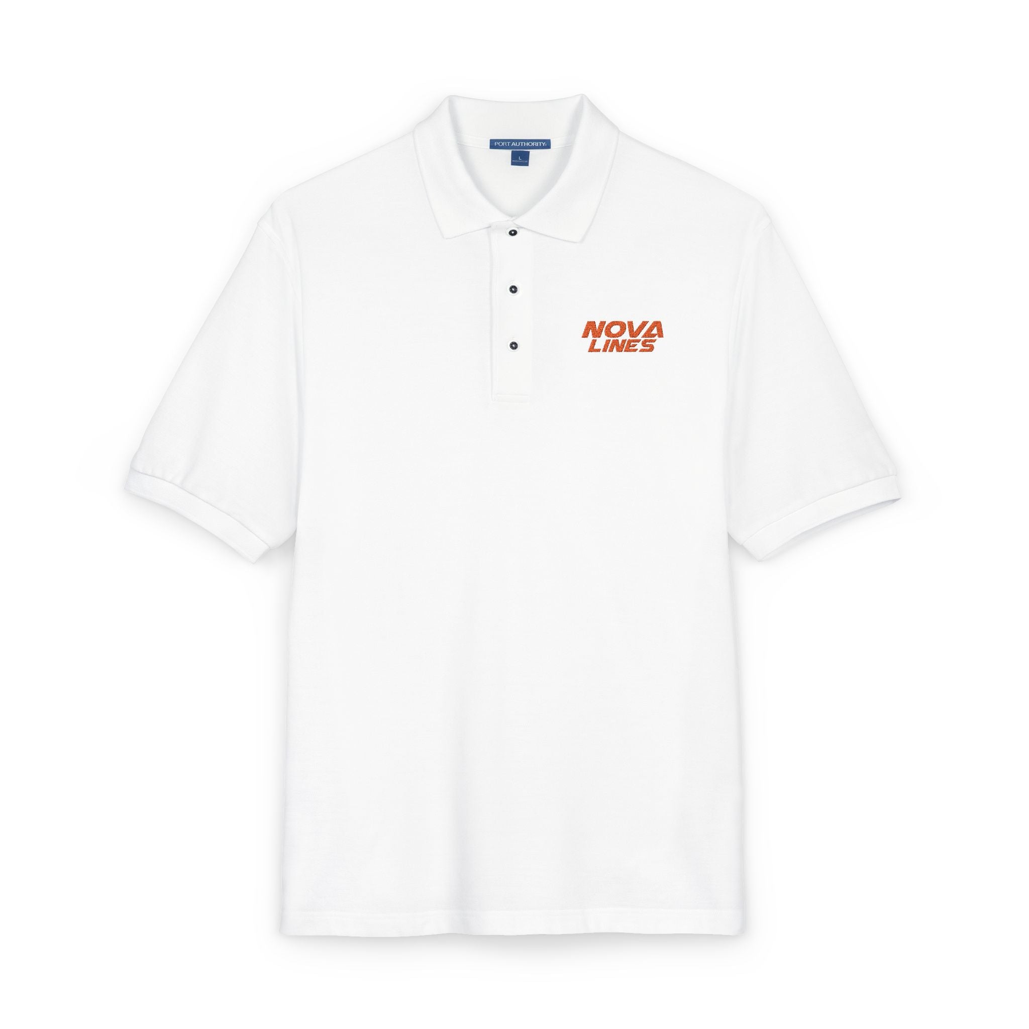 Embroidered 'Nova Lines" Logo Polo Shirt — Minimal Athletic Casual
