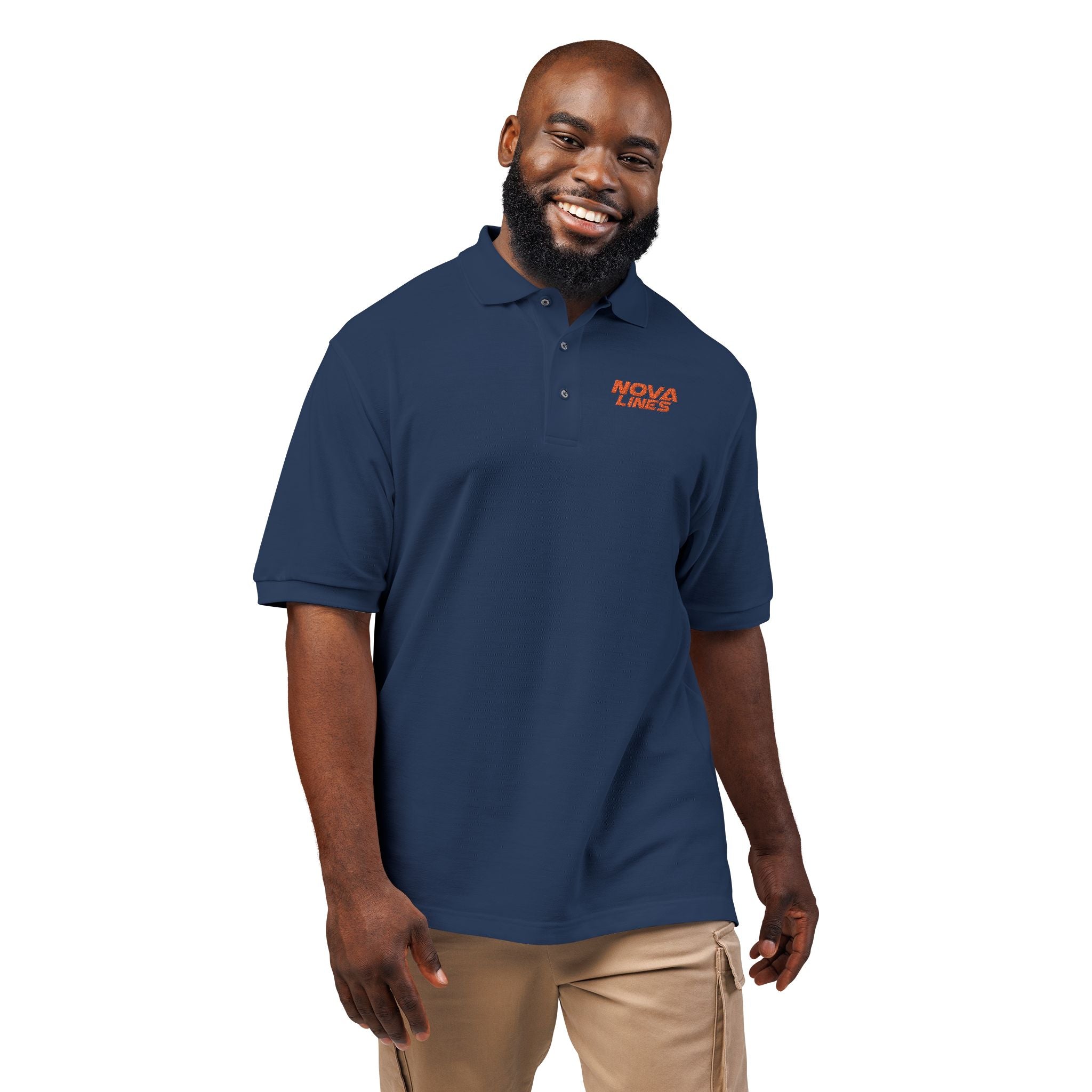 Embroidered 'Nova Lines" Logo Polo Shirt — Minimal Athletic Casual
