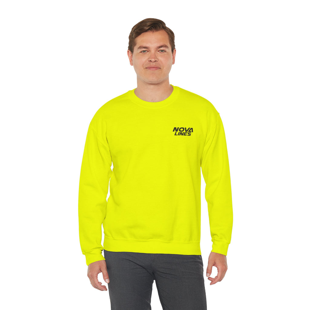 Nova Lines Crewneck Sweatshirt — Branded Logo Pullover (Drive to Success)