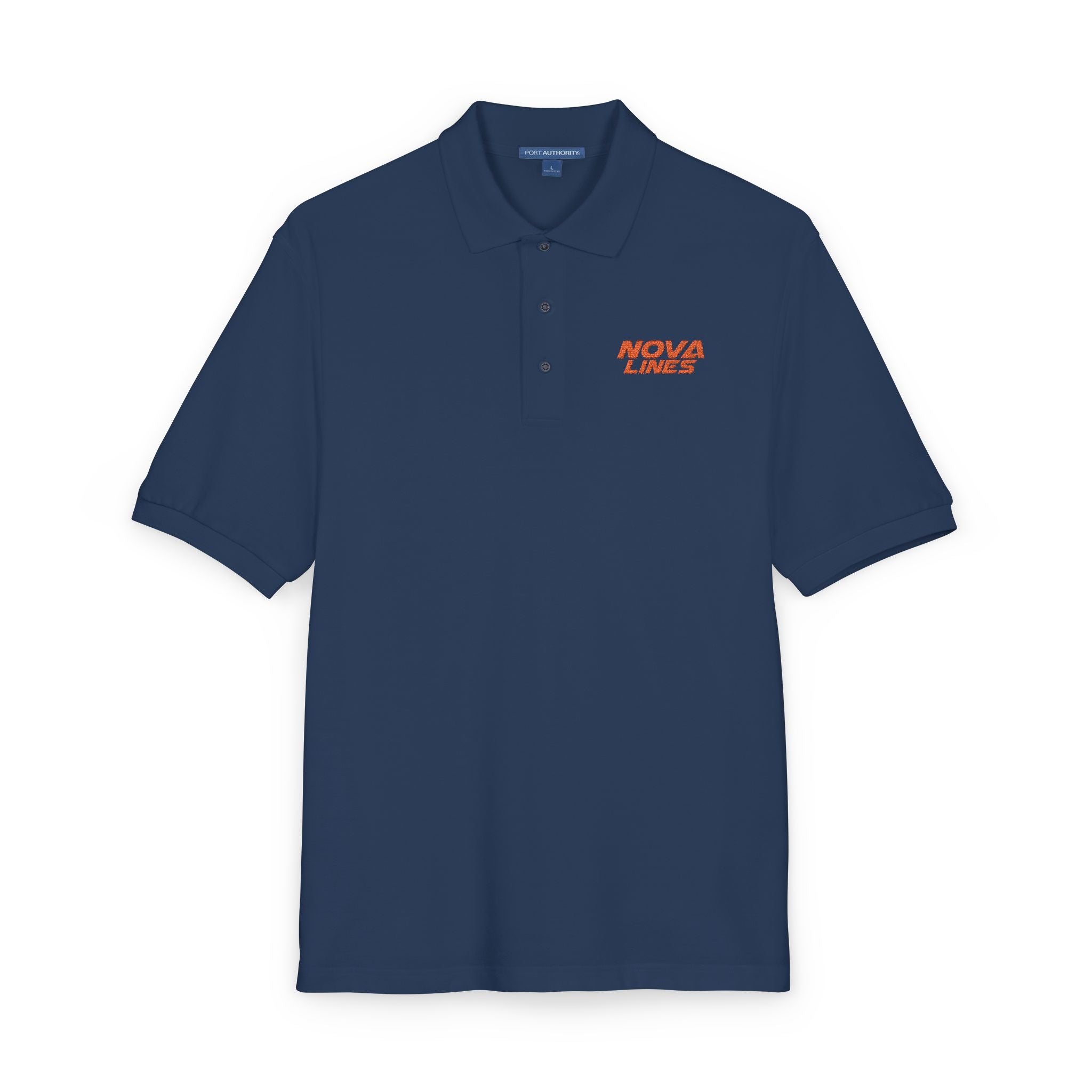 Embroidered 'Nova Lines" Logo Polo Shirt — Minimal Athletic Casual