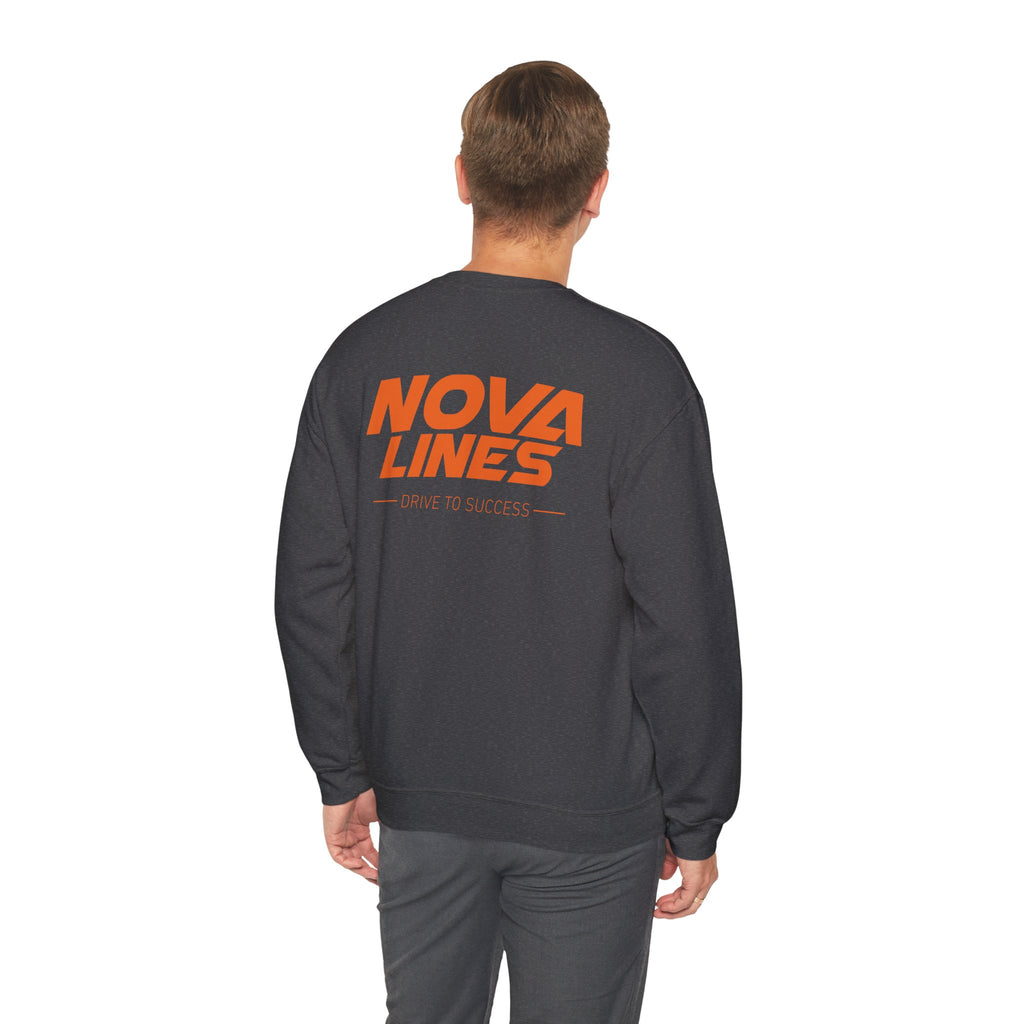 Nova Lines Crewneck Sweatshirt — Branded Logo Pullover (Drive to Success)