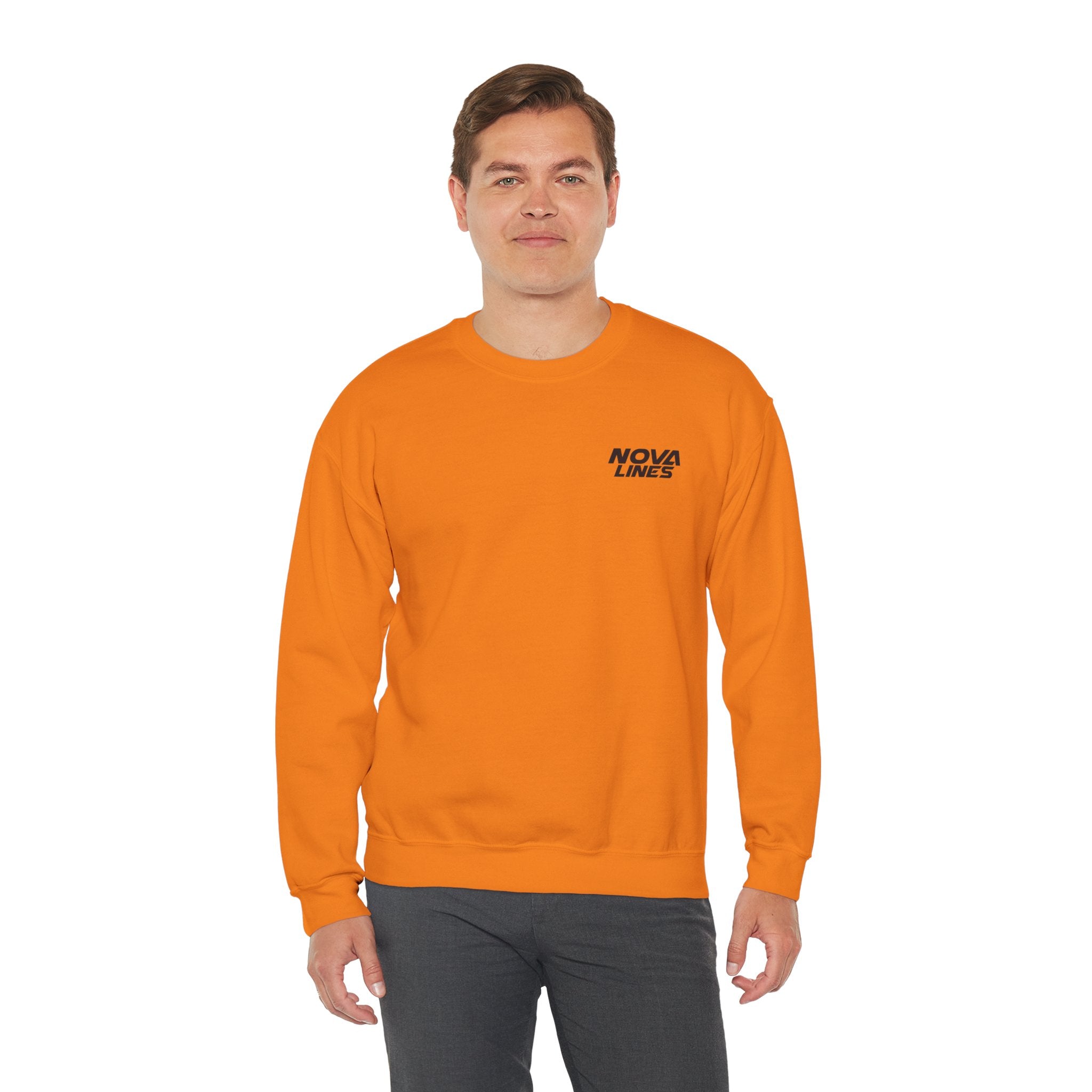 Nova Lines Crewneck Sweatshirt — Branded Logo Pullover (Drive to Success)
