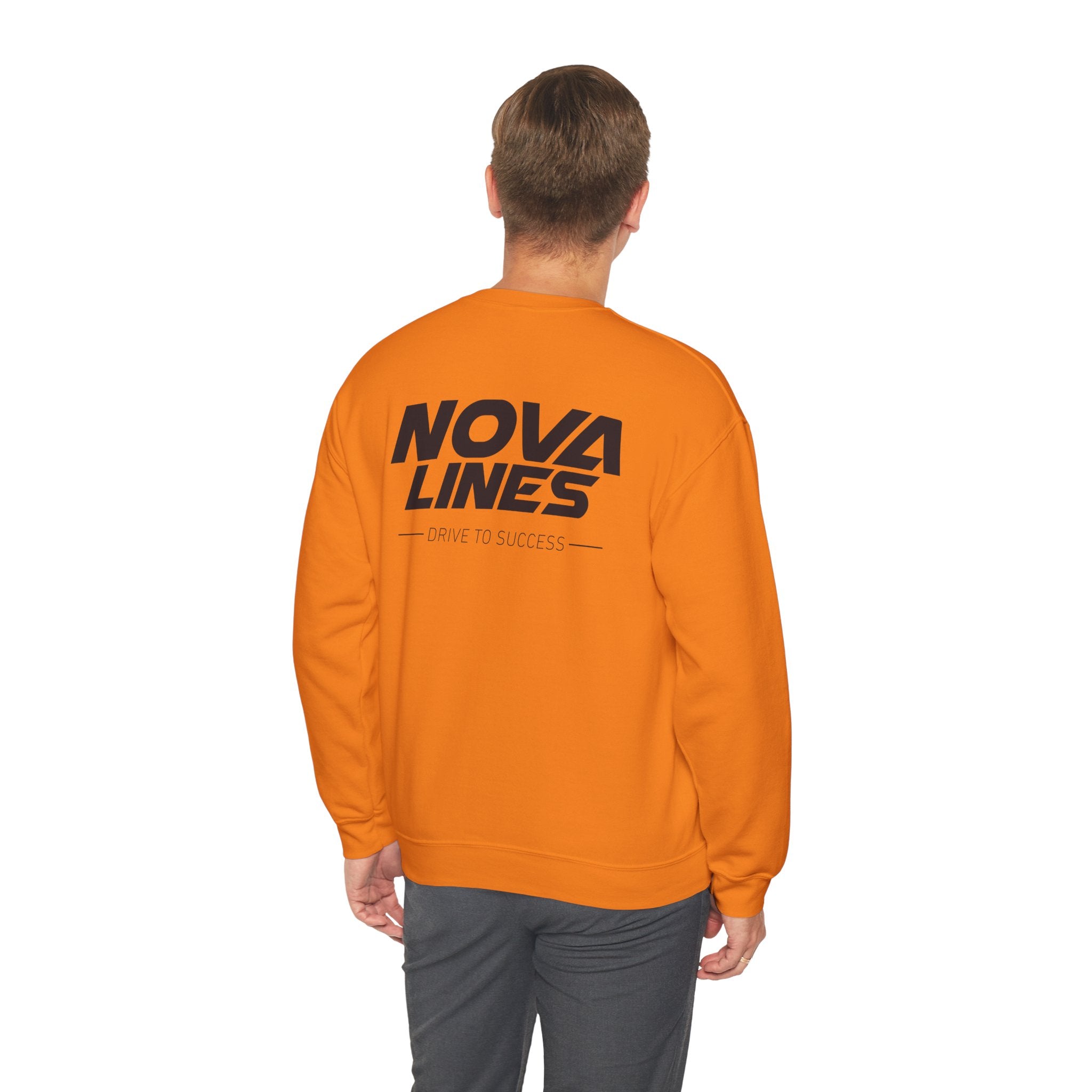 Nova Lines Crewneck Sweatshirt — Branded Logo Pullover (Drive to Success)