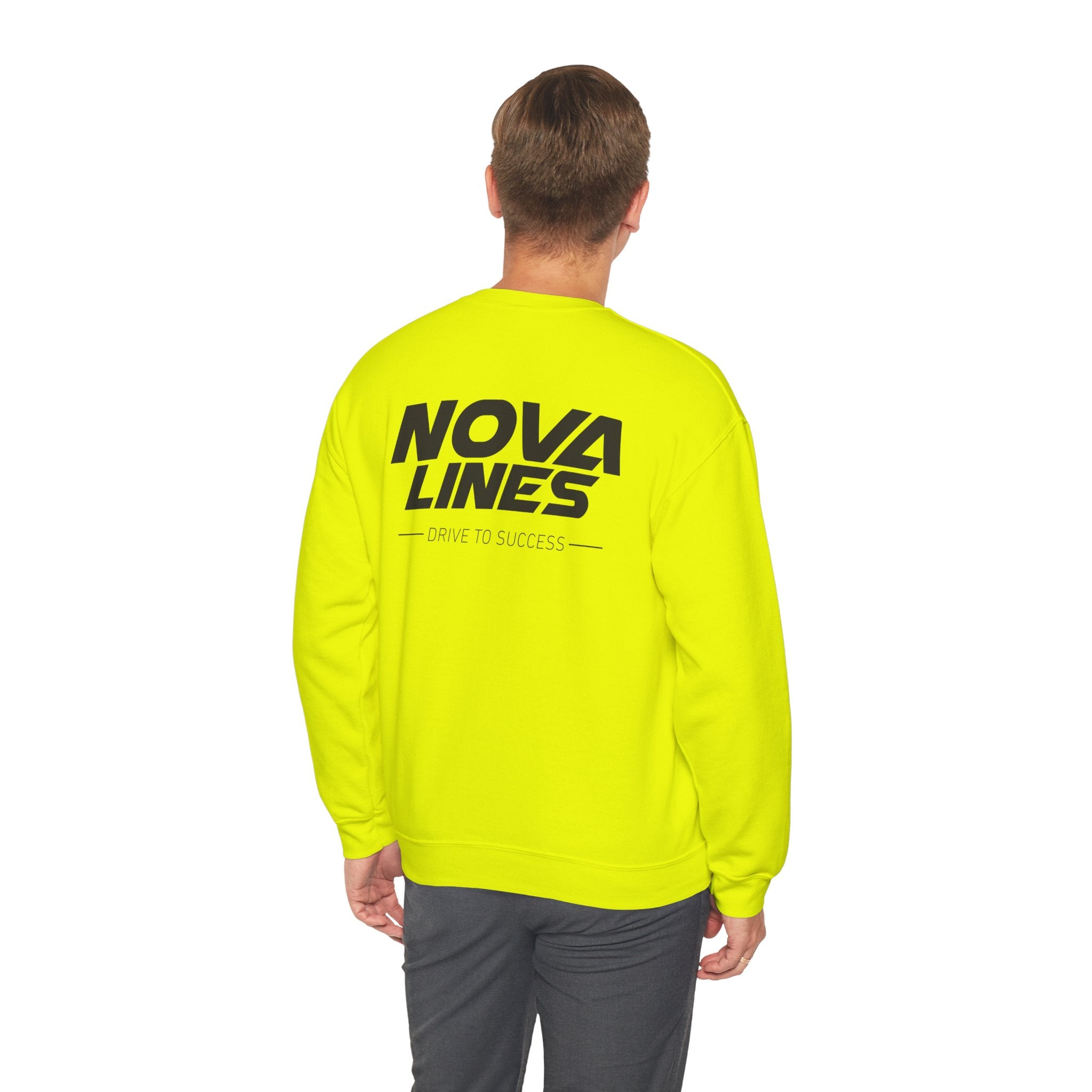 Nova Lines Crewneck Sweatshirt — Branded Logo Pullover (Drive to Success)