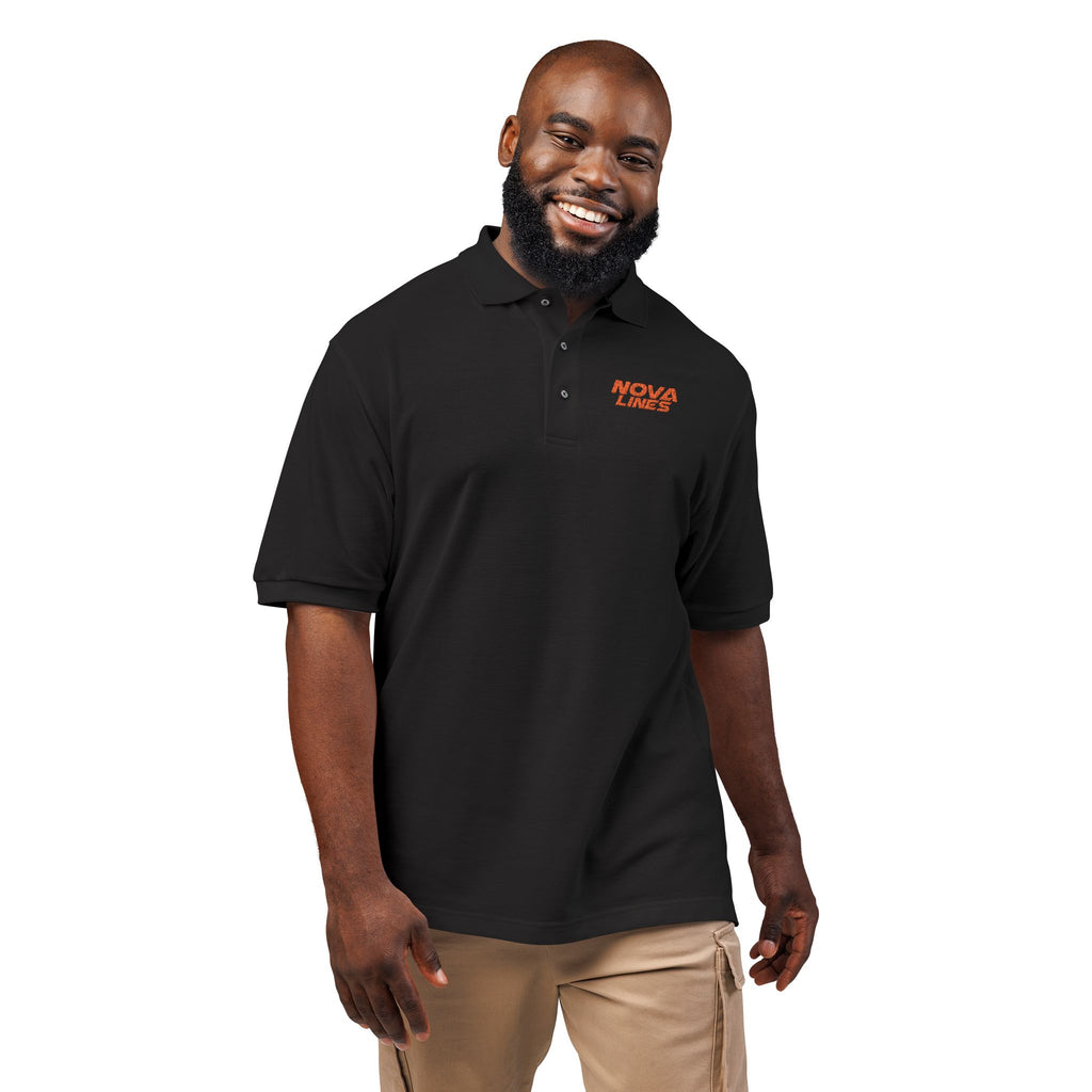 Embroidered 'Nova Lines" Logo Polo Shirt — Minimal Athletic Casual