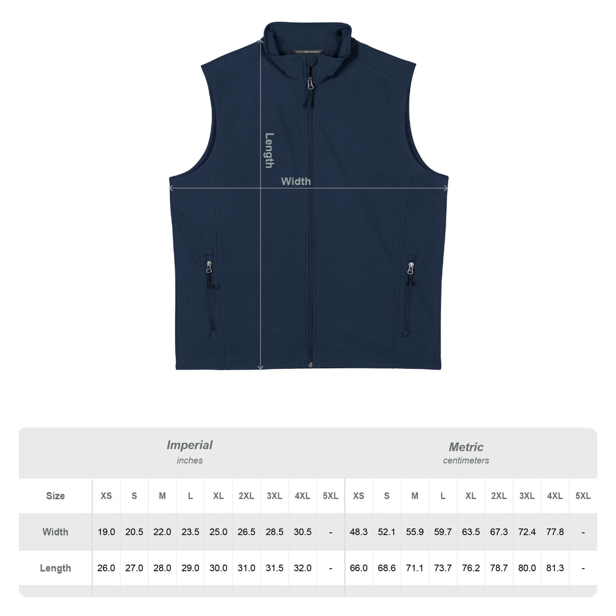 Men's Soft Shell Vest — Small Chest Nova Lines Orange Logo
