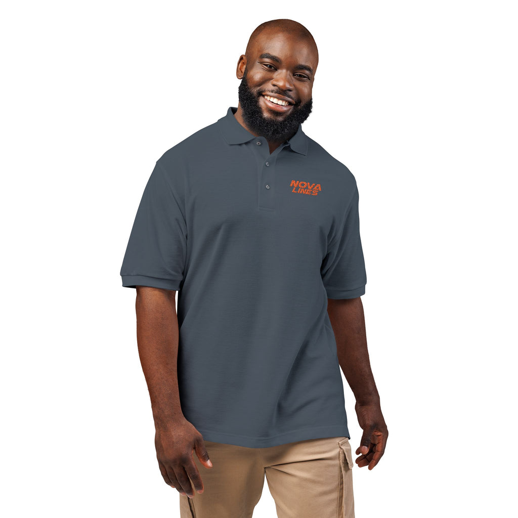 Embroidered 'Nova Lines" Logo Polo Shirt — Minimal Athletic Casual
