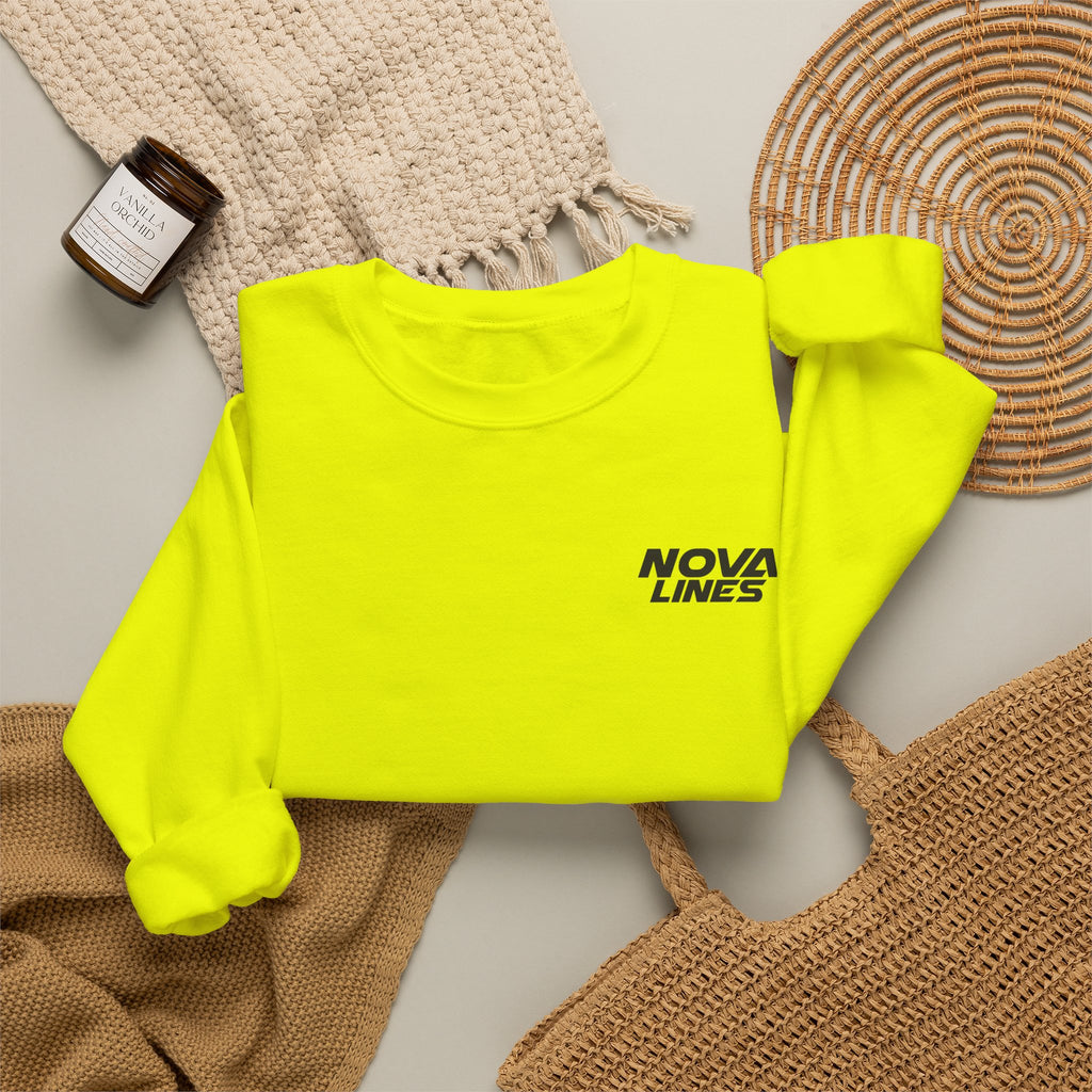 Nova Lines Crewneck Sweatshirt — Branded Logo Pullover (Drive to Success)