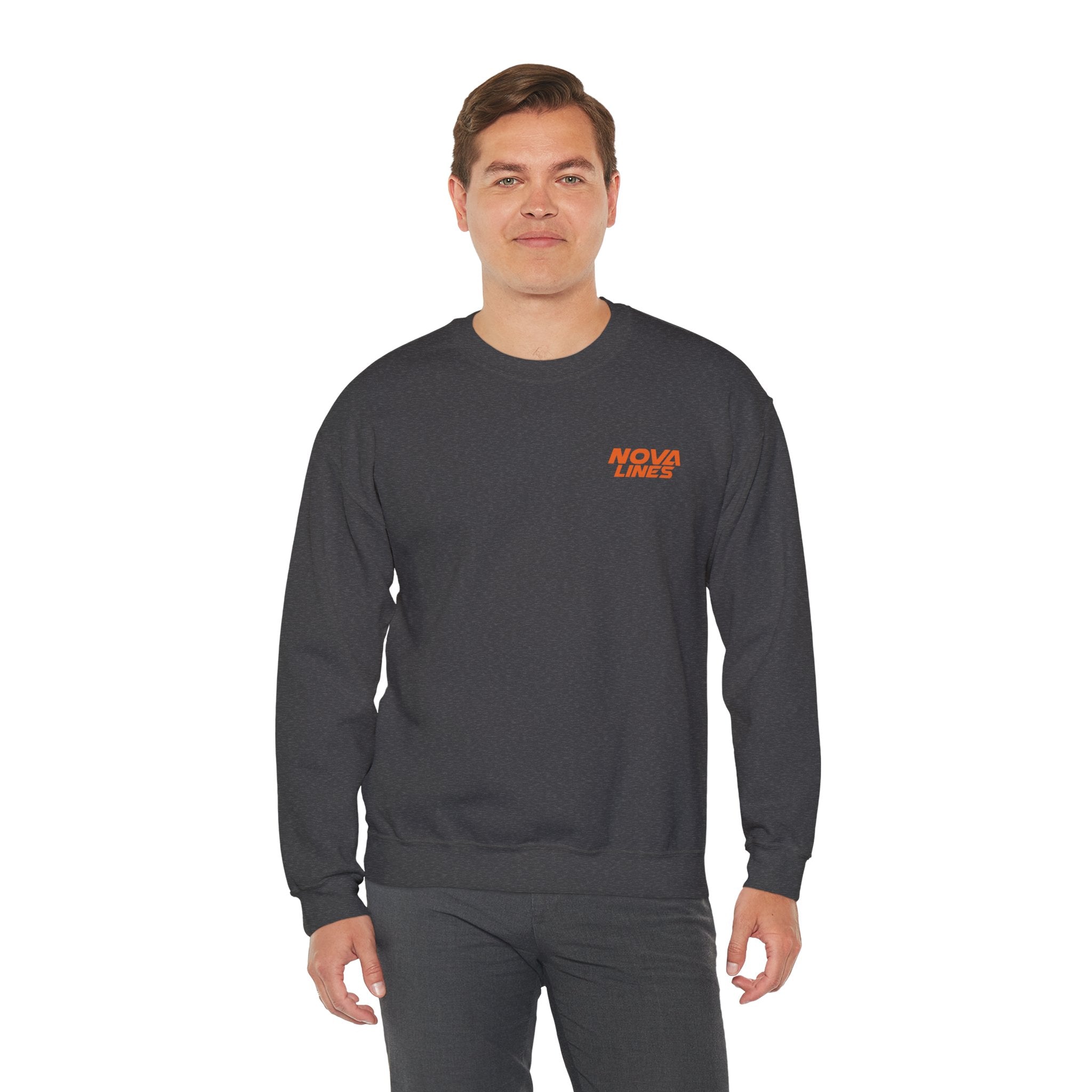 Nova Lines Crewneck Sweatshirt — Branded Logo Pullover (Drive to Success)