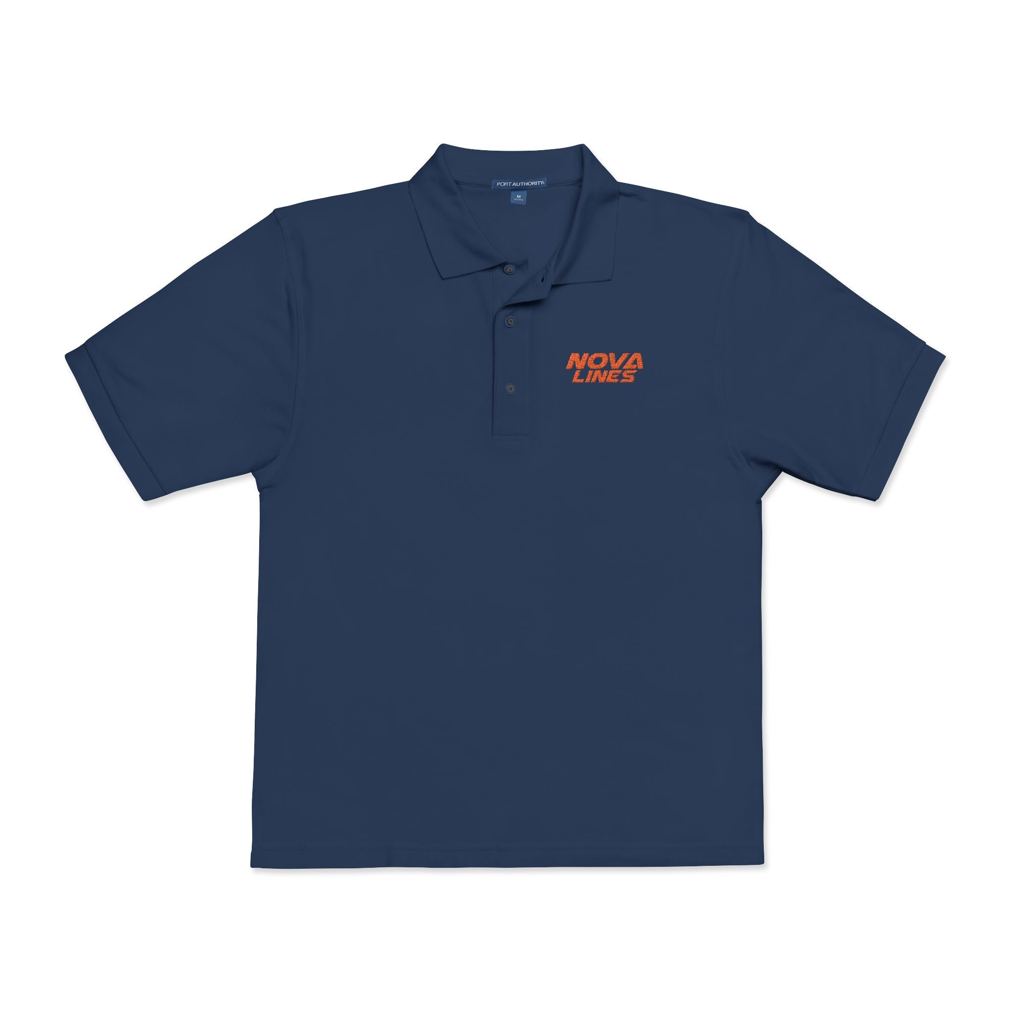 Embroidered 'Nova Lines" Logo Polo Shirt — Minimal Athletic Casual