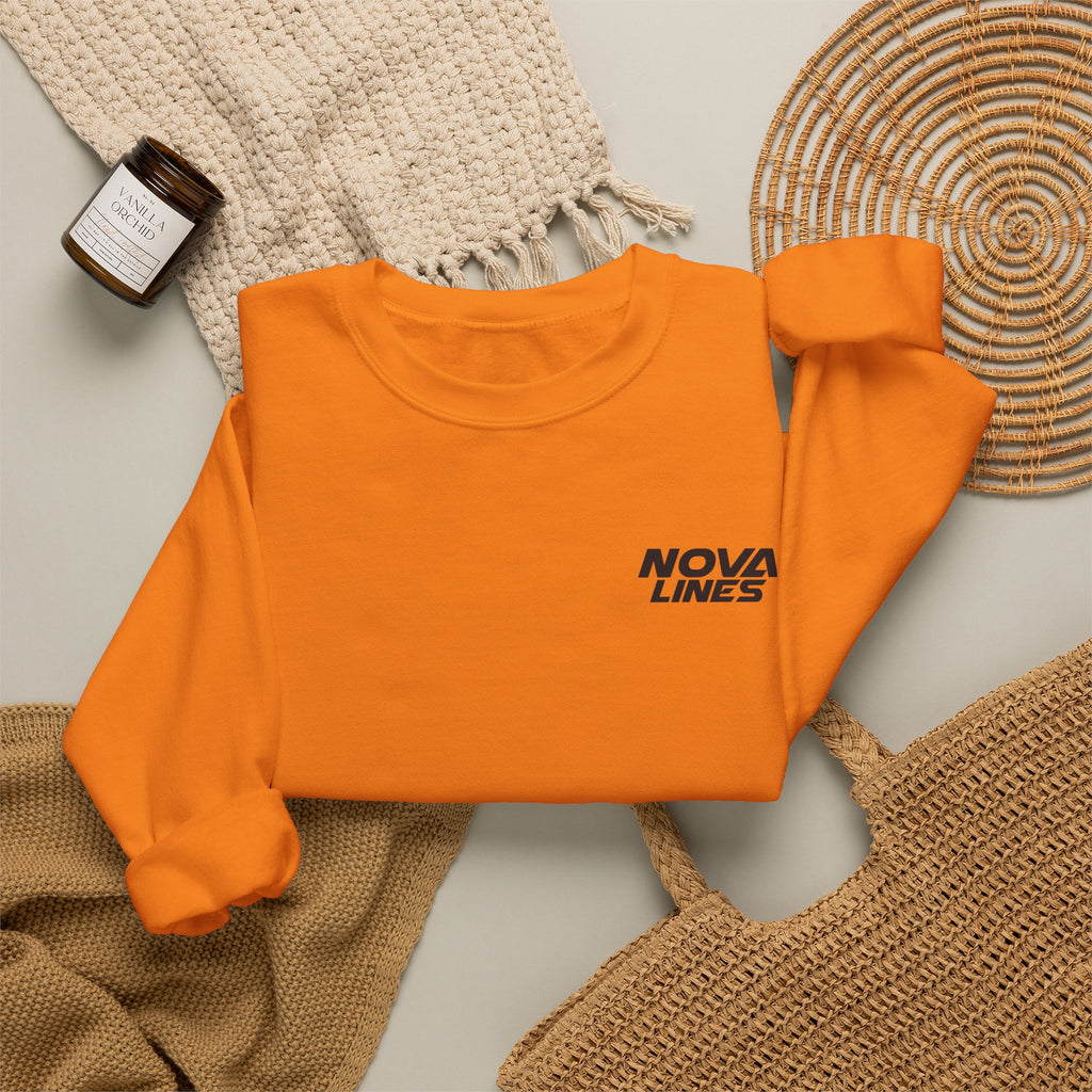 Nova Lines Crewneck Sweatshirt — Branded Logo Pullover (Drive to Success)
