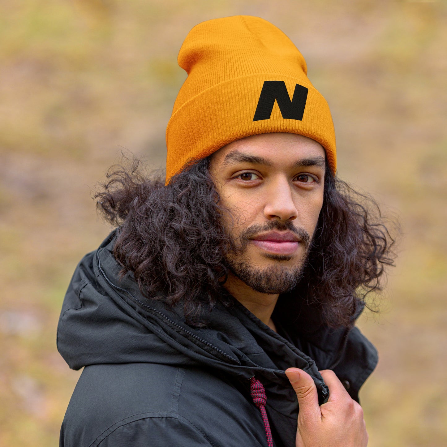 Orange Cuffed Beanie